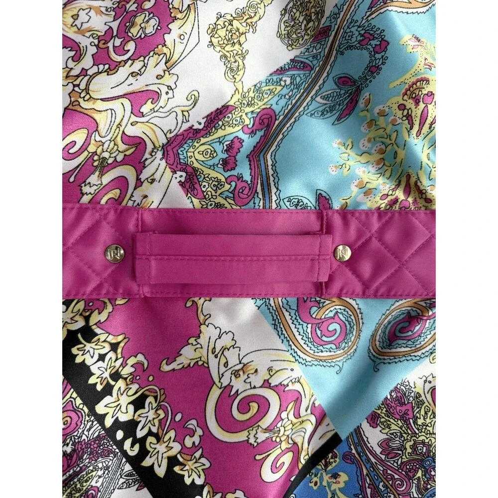 🏷️✿ PurseN Hanging Cosmetic Bag Bustier Travel Case Satin Paisley Pink B